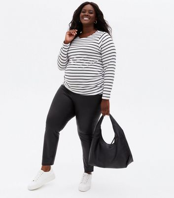 Click to view product details and reviews for Maternity White Stripe Long Sleeve Crew Neck Top New Look.