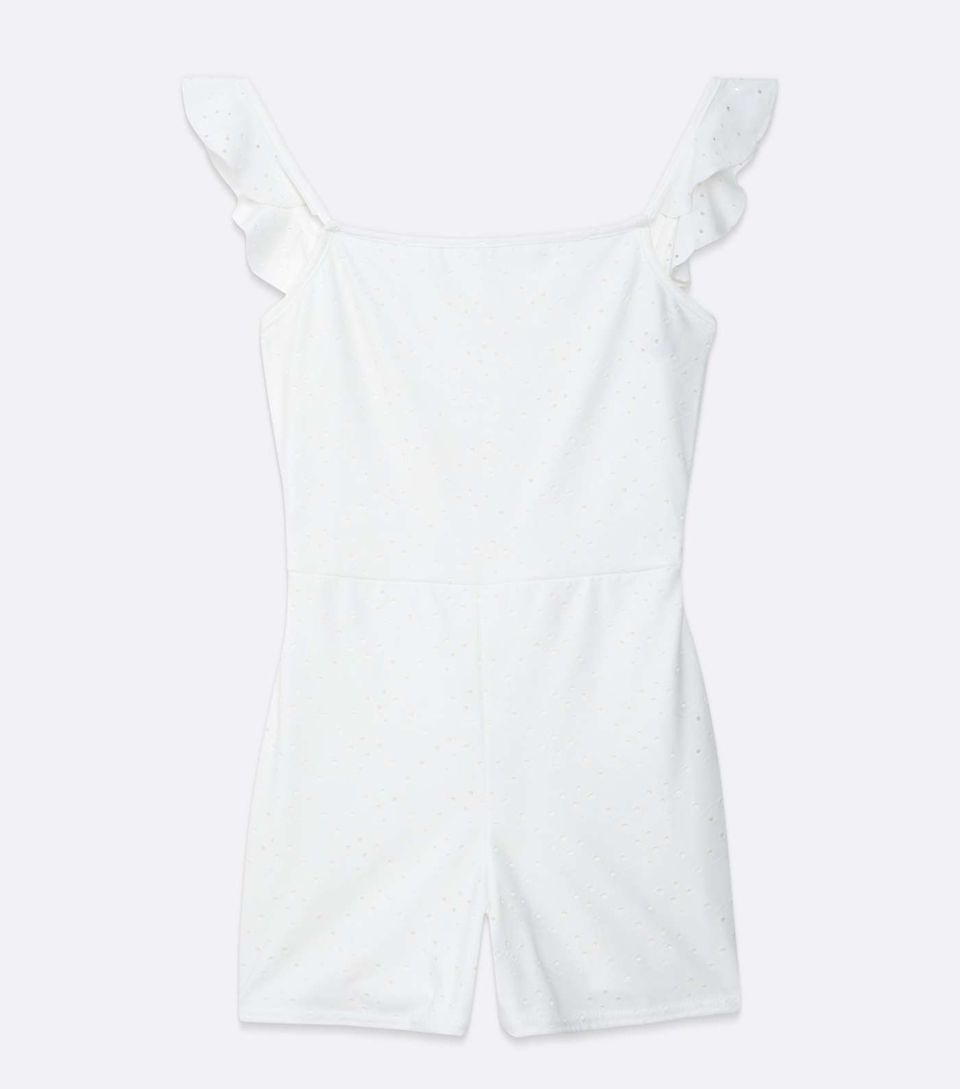 Pink Vanilla White Broderie Tie Back Playsuit Image 5