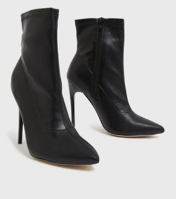 black stiletto sock boot