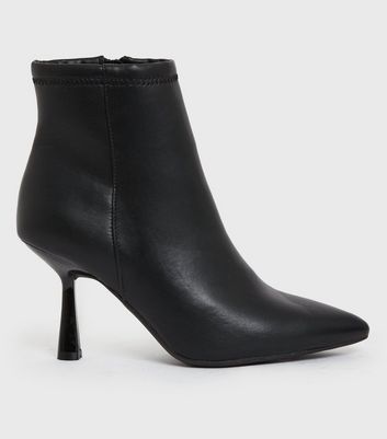 Black Pointed Stiletto Heel Sock Boots