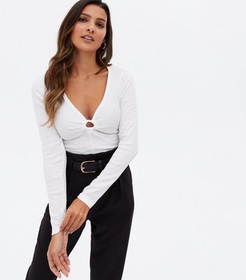 Off White Textured Circle Long Sleeve 