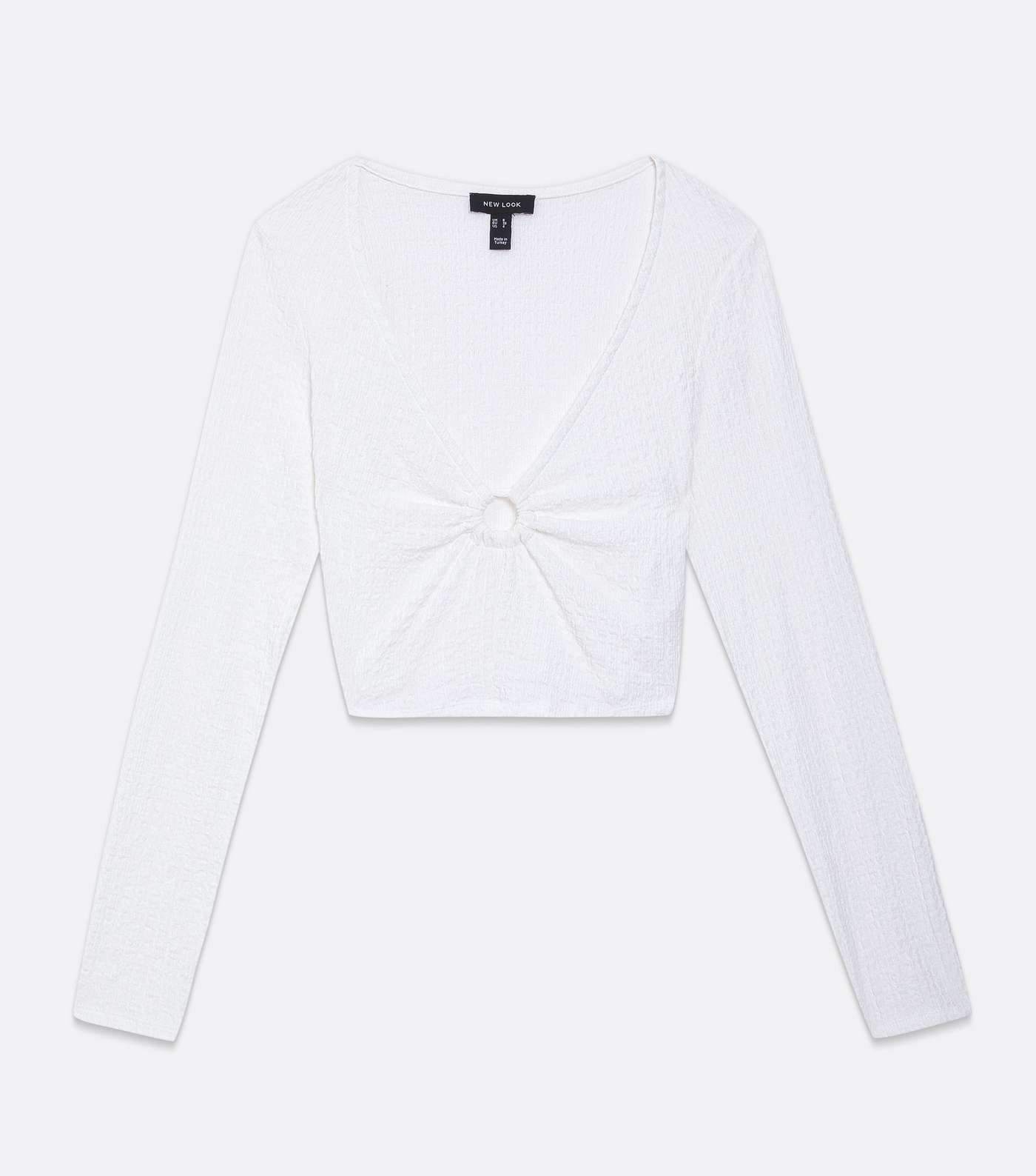 Off White Textured Circle Long Sleeve Top Image 5