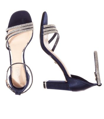 Navy satin sandals store uk