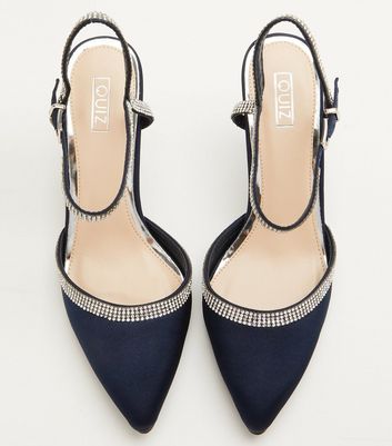 Quiz navy hot sale satin shoes