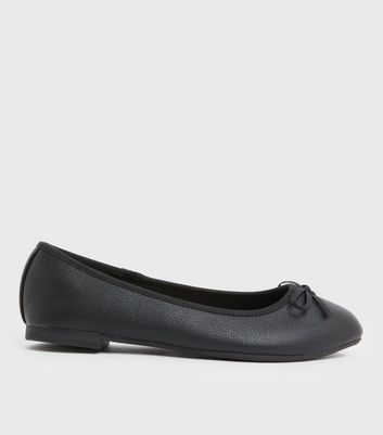 shop for Extra Wide Fit Black Bow Ballet Pumps New Look Vegan at Shopo