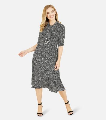 spot pleat shirt dress