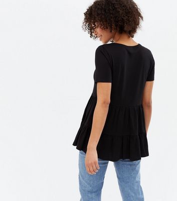 Black best sale peplum tee