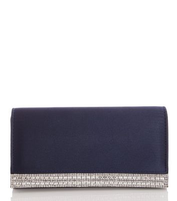 Navy blue 2025 diamante clutch bag