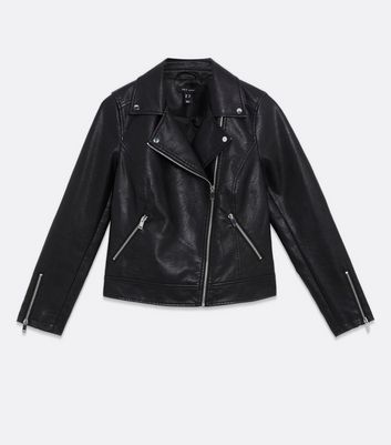 new look long leather jacket