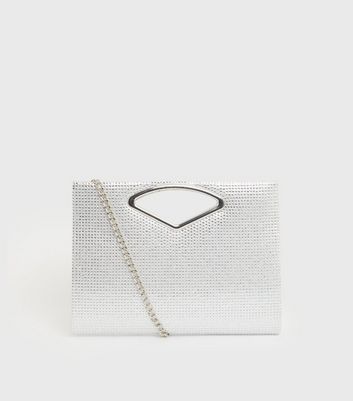 large silver clutch