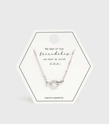 Silver Friendship Knot Pendant Necklace