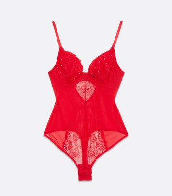 red lace bodysuit primark