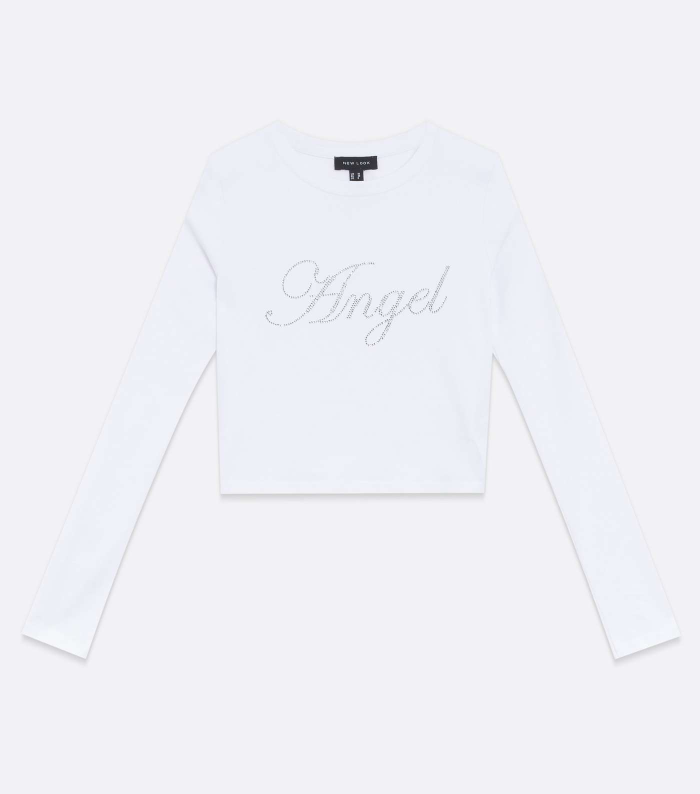 White Angel Diamanté Logo Long Sleeve T-Shirt Image 5