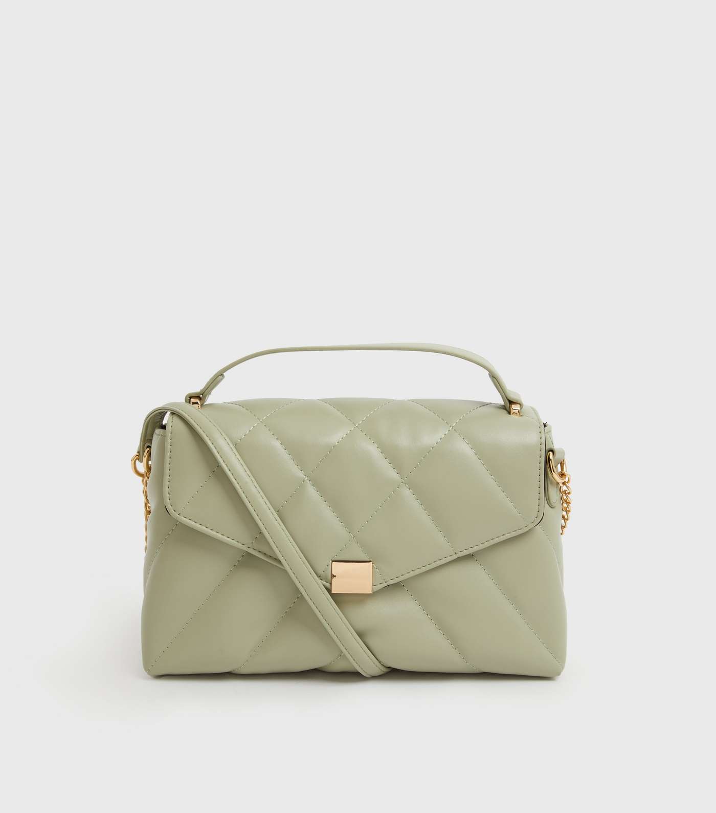 Olive Quilted Cross Body Bag