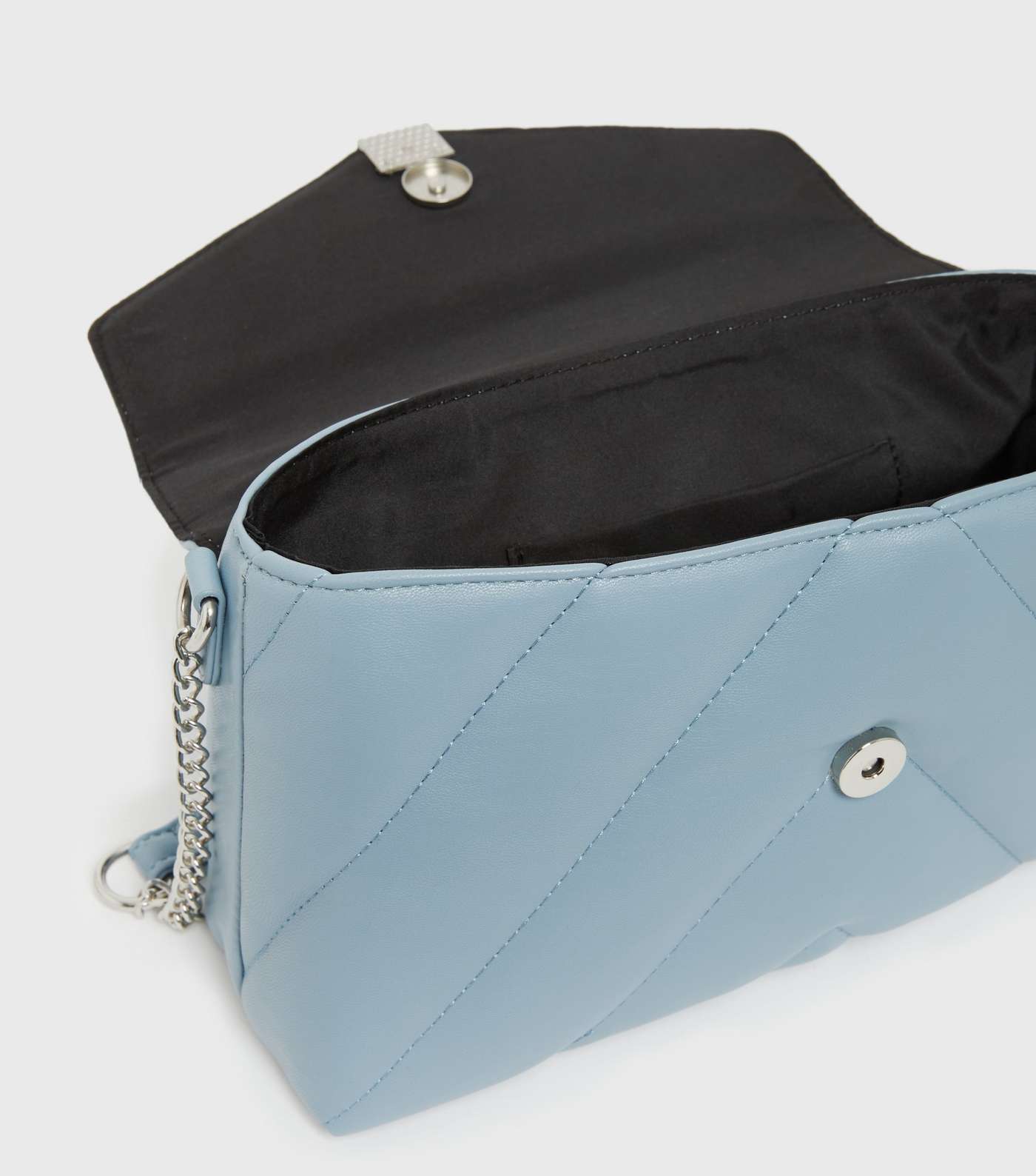 Pale Blue Quilted Cross Body Bag Image 4