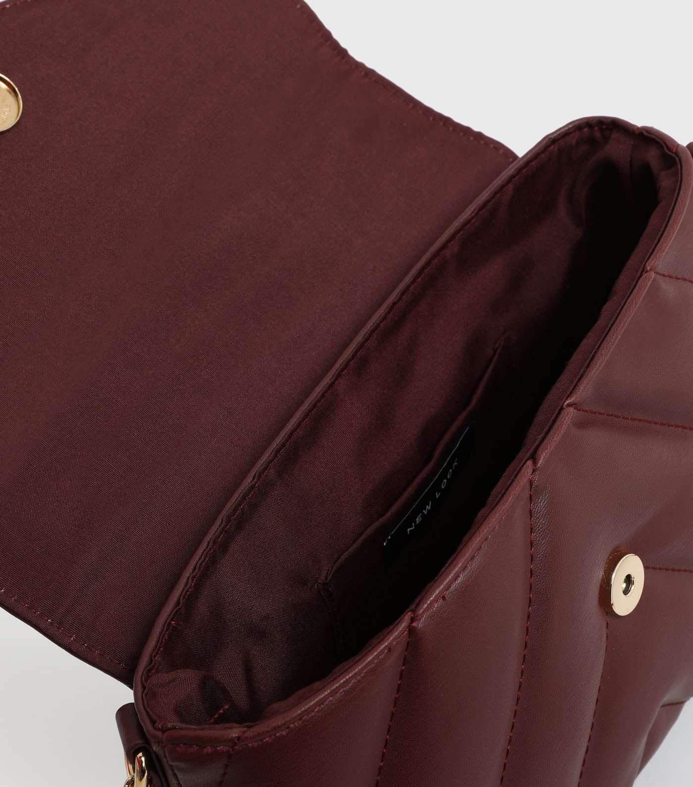 Burgundy Quilted Cross Body Bag Image 4