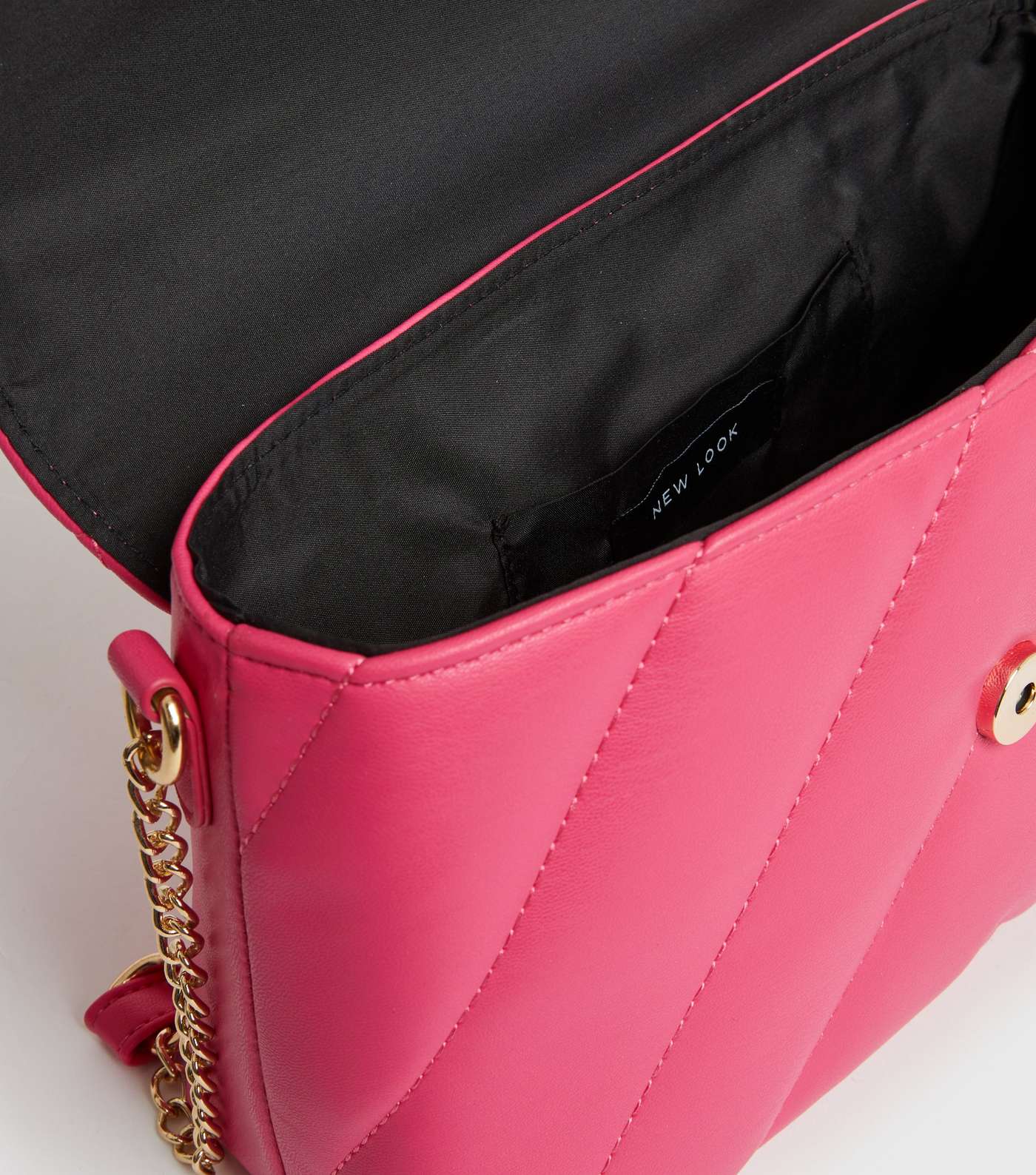 Bright Pink Quilted Cross Body Bag Image 4