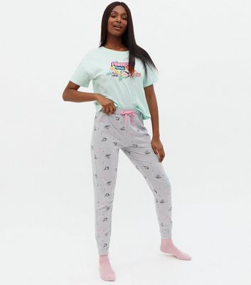 Mint Green Powerpuff Girls Jogger Pyjama Set New Look