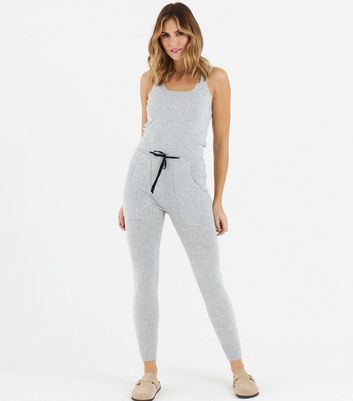 Zibi London Pale Grey Knit Slim Joggers 