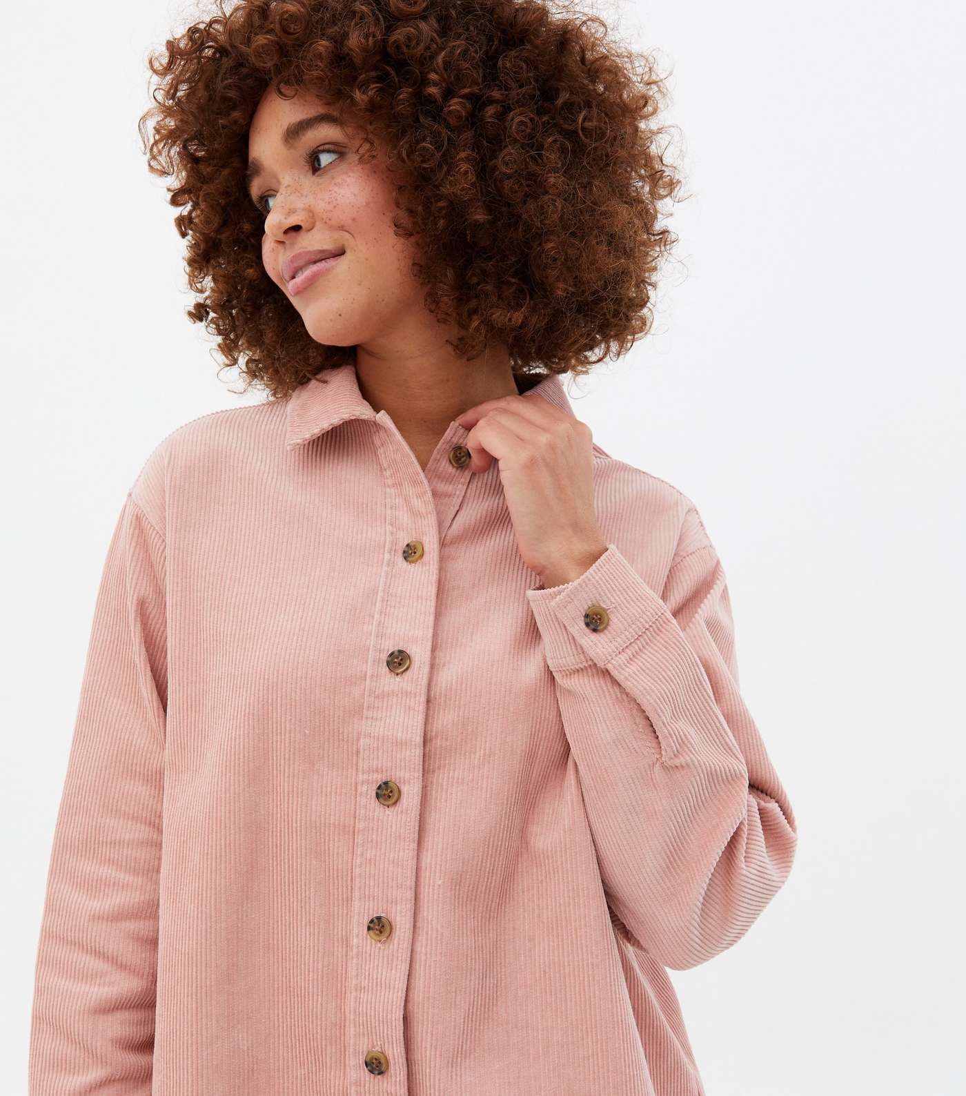 Pale Pink Cord Long Sleeve Shirt Image 3