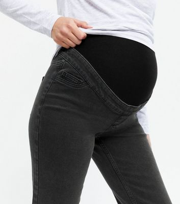 Damen Bekleidung Maternity Black Over Bump Hannah Straight Leg Jeans