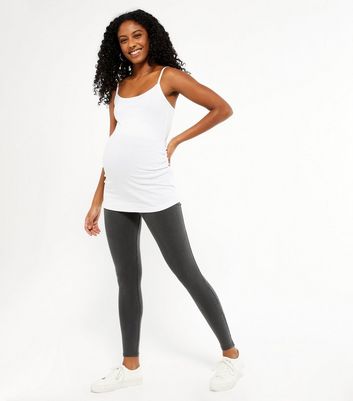 Click to view product details and reviews for Maternity Dark Grey Acid Wash Leggings New Look.