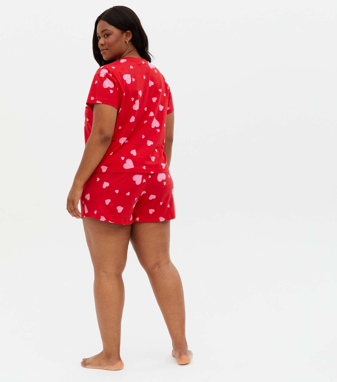 Curves Red Heart Soft Touch Matching Family Pyjama Set Image 4