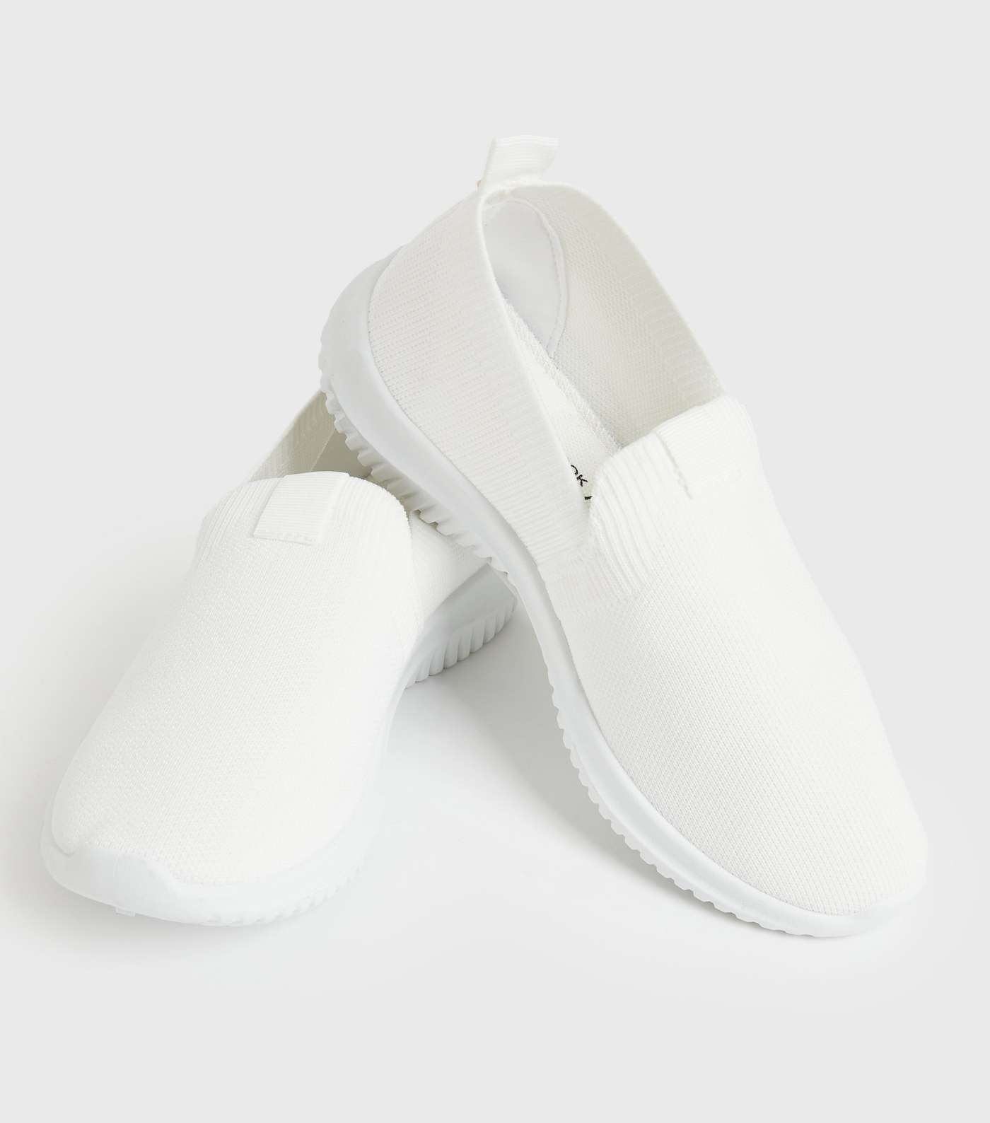 White Slip On Trainers Image 3