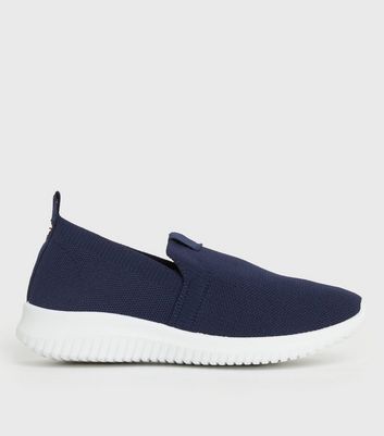 Navy blue slip store on shoes womens