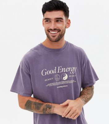 Herrenmode Bekleidung für Herren Lilac Overdyed Good Energy Logo T-Shirt