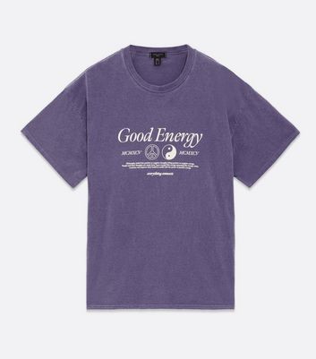 Herrenmode Bekleidung für Herren Lilac Overdyed Good Energy Logo T-Shirt