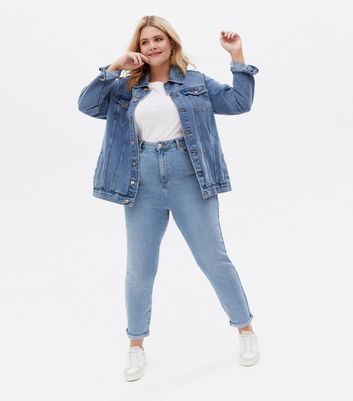 blue waist enhance tori mom jeans