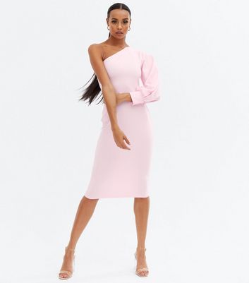 one shoulder pink