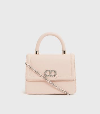 Pale pink outlet leather bag