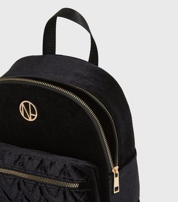 Black velvet backpack new deals look