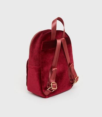 Burgundy 2025 velvet backpack