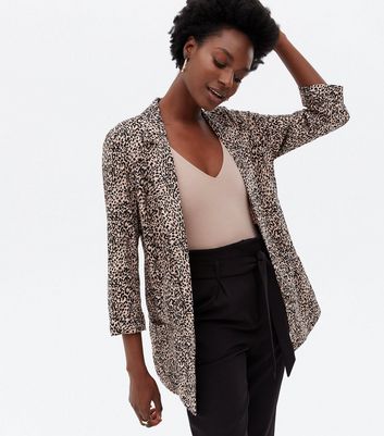 leopard blazer womens