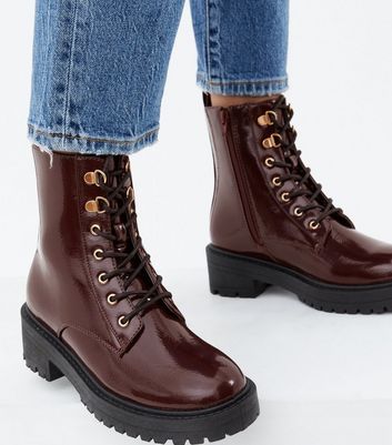 dark red lace up boots