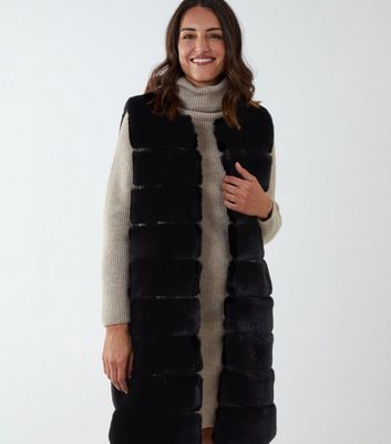 Black faux fur gilet new outlet look