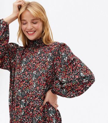 Topshop red printed hot sale smock dress