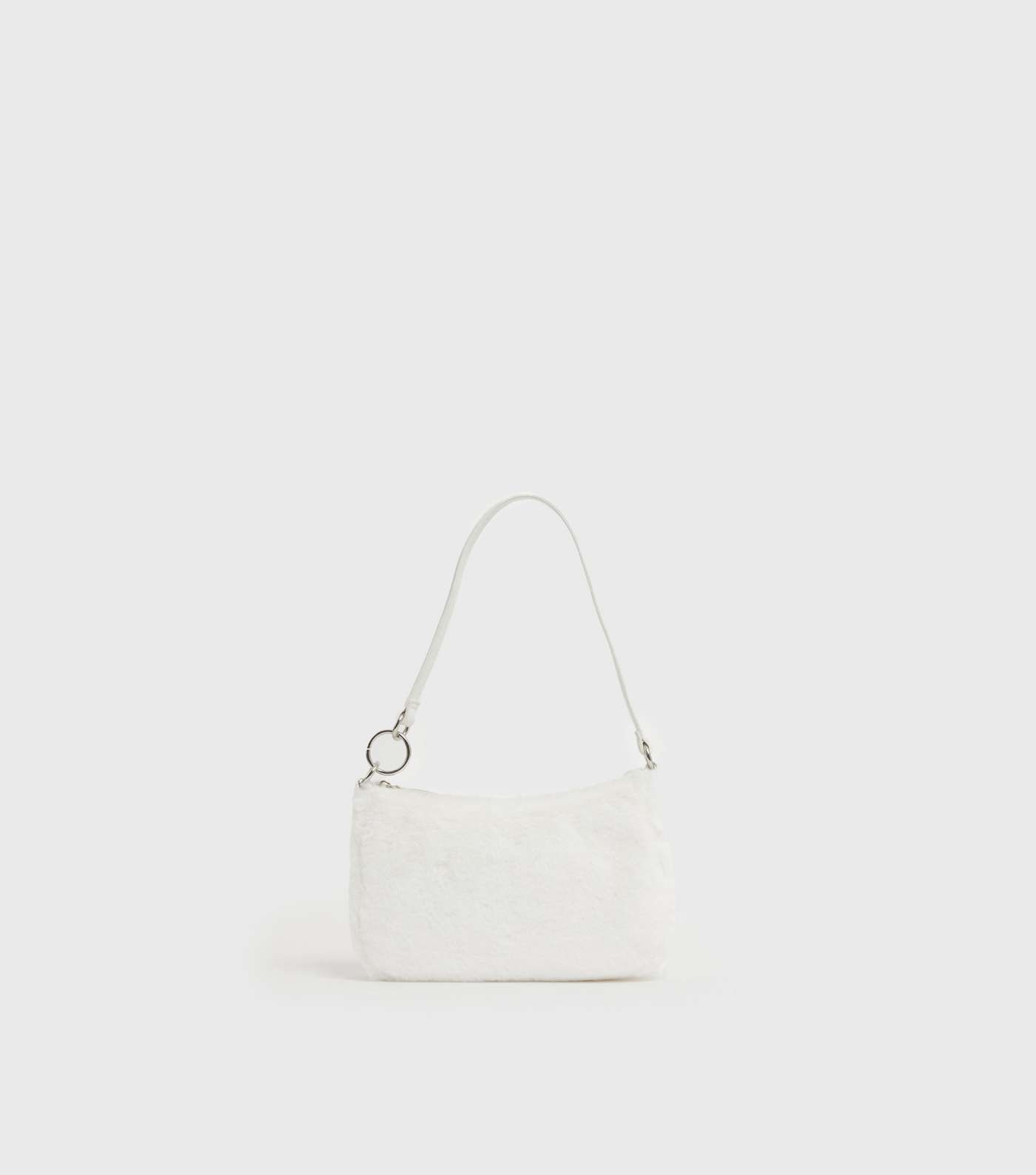 White Faux Fur Shoulder Bag