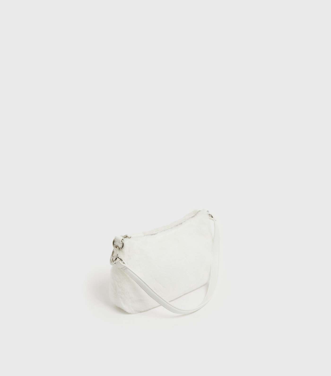 White Faux Fur Shoulder Bag Image 3