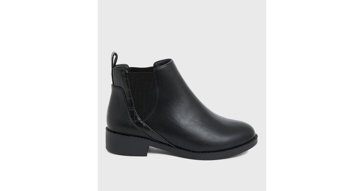 faux croc chelsea boots