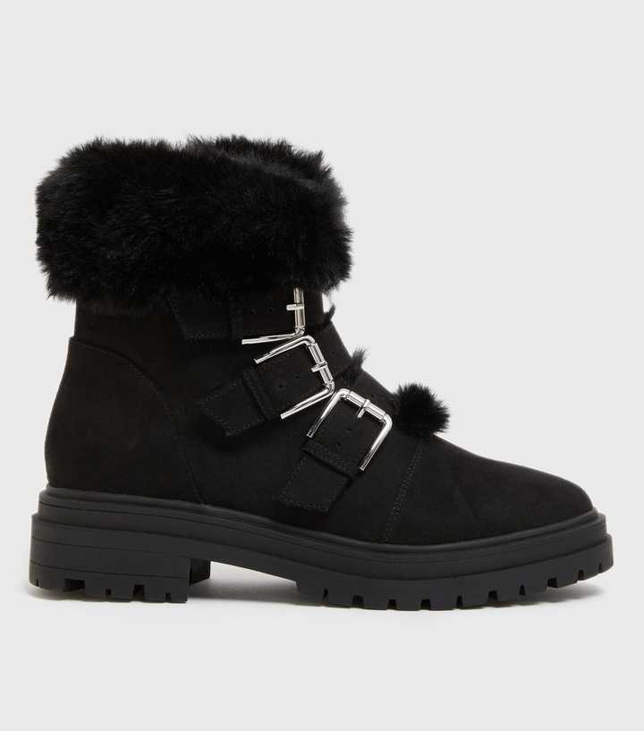 new look fur boots
