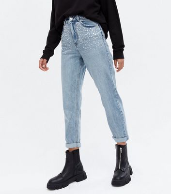 Blue Gem High Waist Tori Mom Jeans 