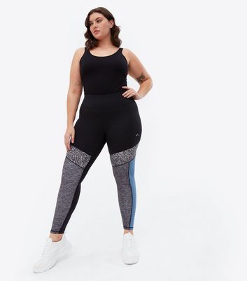 Abstract Colour Block Sports Leggings 