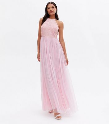 Maya high neck maxi tulle outlet dress