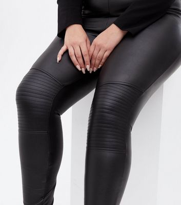 Click to view product details and reviews for Curves Black Leather Look Biker Leggings New Look.
