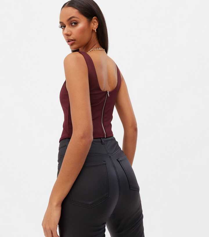  Women Corset Brami Crop Top Sexy V Neck Plunging Tight Plain  Cropped Tank Tops Rave Euphoria Outfit Trendy Going Out Tops Casual Summer  Burgundy XL