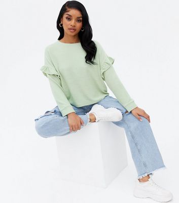 Fine Knit Frill Sleeve Jumper 